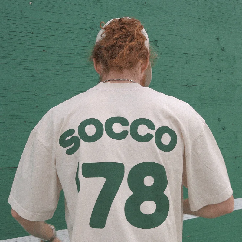 SOCCO Era Collection | Cream with Dark Green | Retro Modern Tee