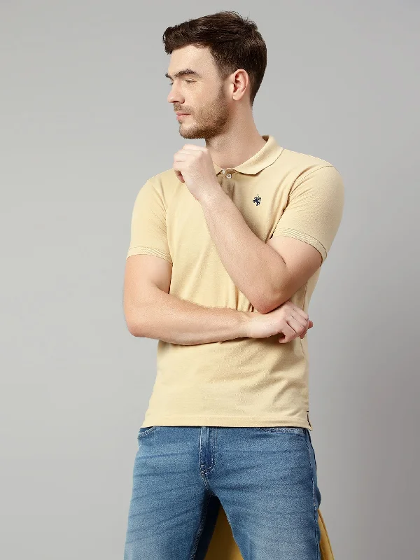 Men Beige T-Shirt