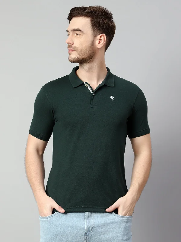 Men Bottle Green T-Shirt