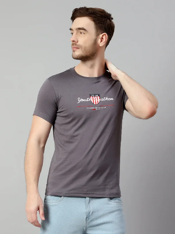 Men Dark Grey T-Shirt