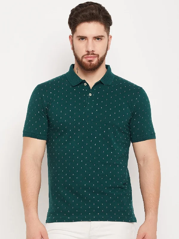 Men Green Polo T-Shirt