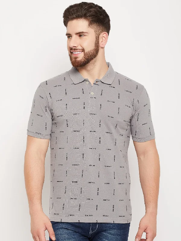 Men Grey Polo T-Shirt