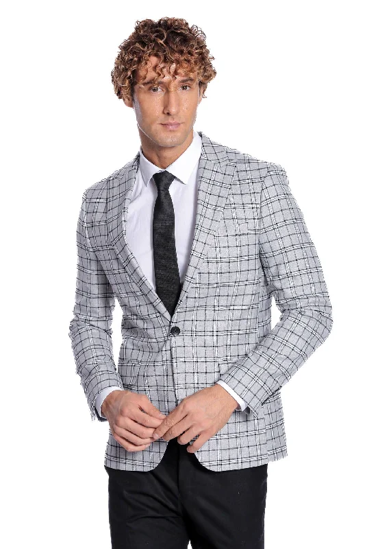 Checked Brown Men Blazer - Wessi