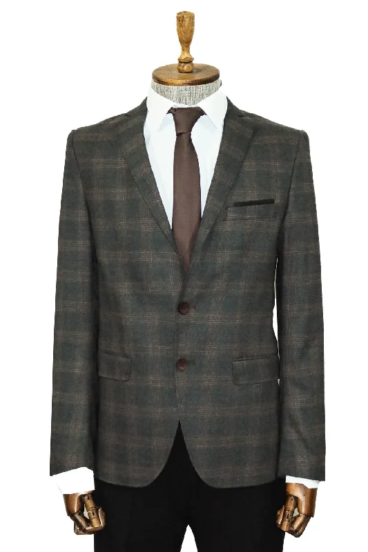 Plaid Smoked Jacket with Handkerchief - Wessi