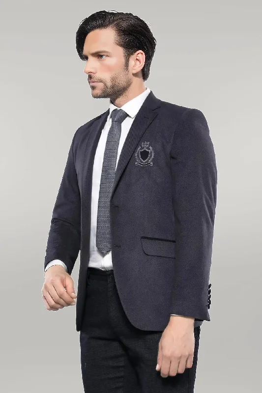 Pocket Flap Rigging Velvet Grey Jacket-Wessi