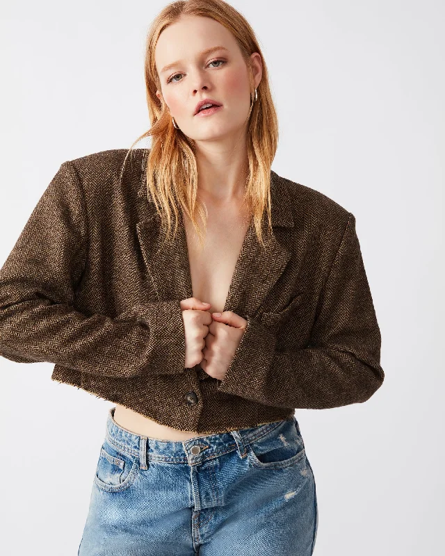 Rupi Cropped Blazer Brown