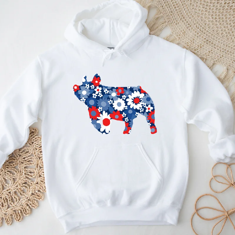 Patriotic Daisy Pig Hoodie (S-3XL) Unisex - Multiple Colors!