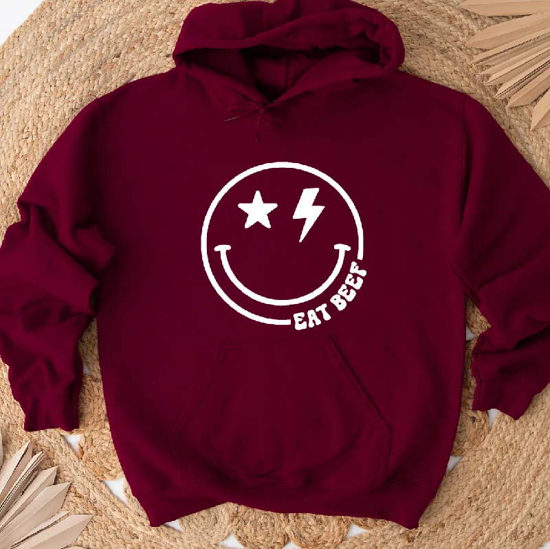 Smile Eat Beef White Ink Hoodie (S-3XL) Unisex - Multiple Colors!