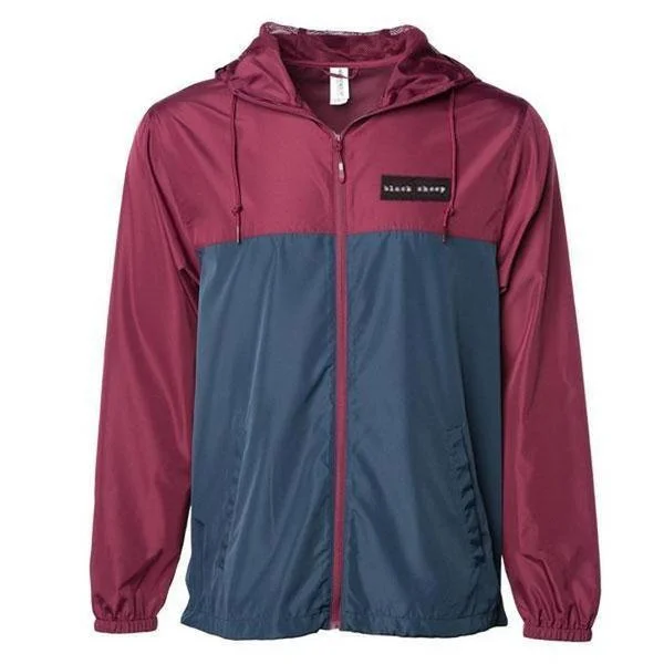 Black Sheep Lightweight Windbreaker Jacket Maroon - Navy