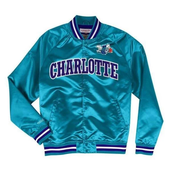 Mitchell & Ness Charlotte Hornets Lightweight Satin Jacket Teal