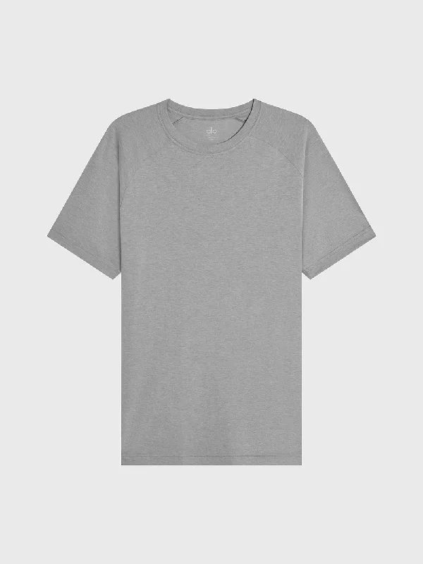 ALO HEATHER GREY TRIUMPH CREW NECK TEE