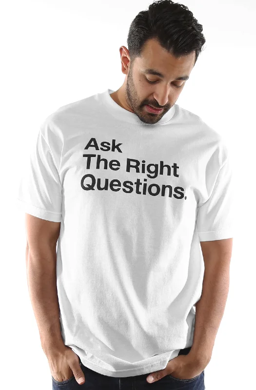 Ask The Right Questions (Men's White Tee)