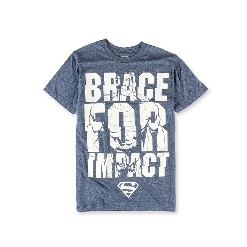 DC Comics Mens Brace For Impact Graphic T-Shirt, Blue, Small