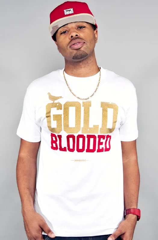 Gold Blooded (Men's White/Red Tee)