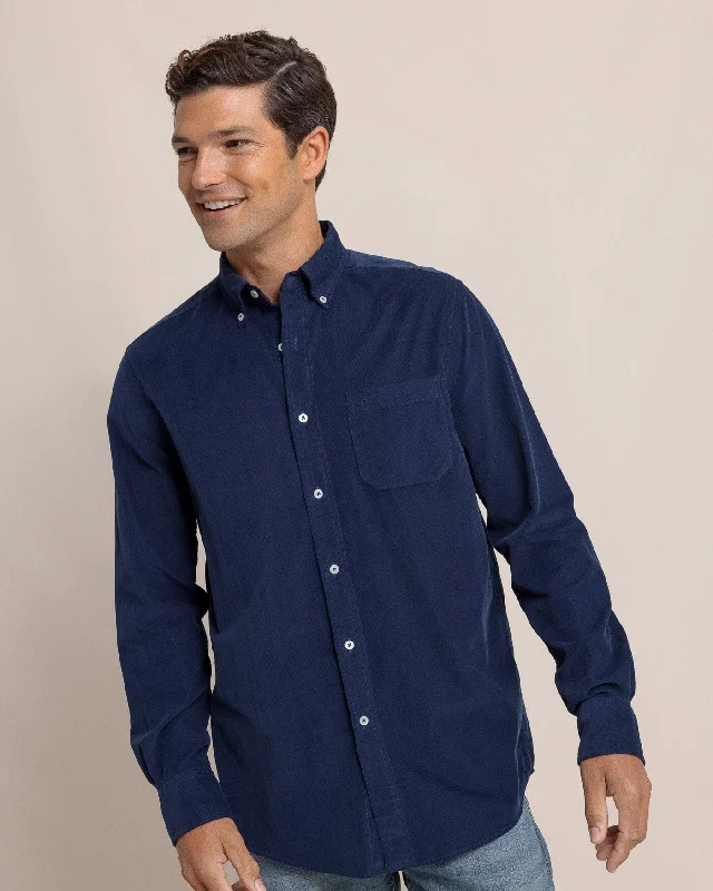 Lightweight Bedford Cord Long Sleeve Sport Shirt