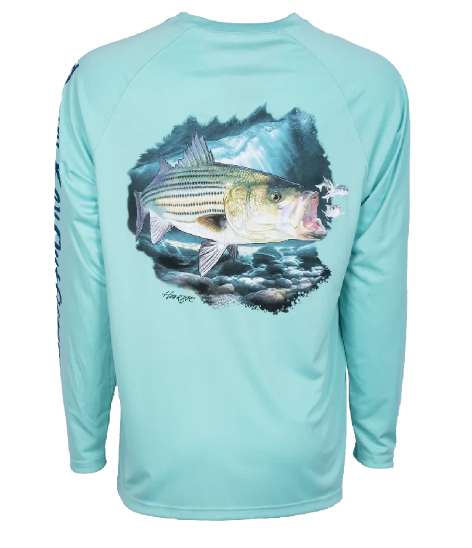 Men's Hook M' Striped Bass 4 Long Sleeve Shirt