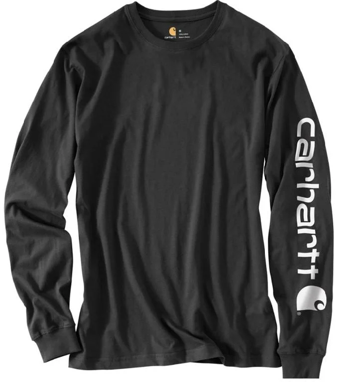 Men's Loose Fit Heavyweight Long-Sleeve Logo Sleeve Graphic T-Shirt