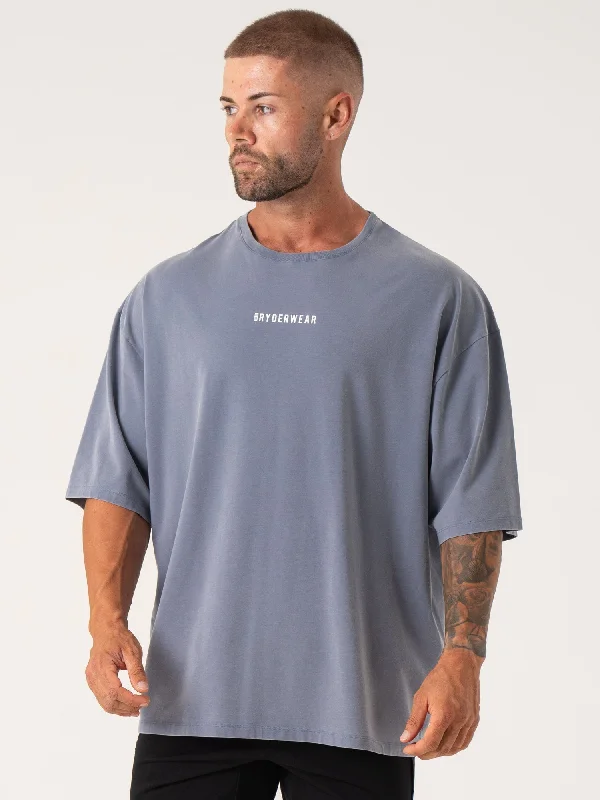 Pursuit Oversized T-Shirt - Denim Blue Stonewash