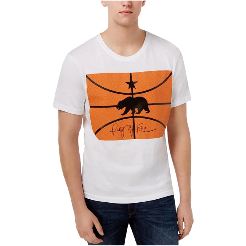 Ring Of Fire Mens Athletic Logo Embellished T-Shirt