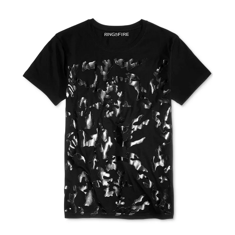 Ring Of Fire Mens Gel-Print Camo Graphic T-Shirt