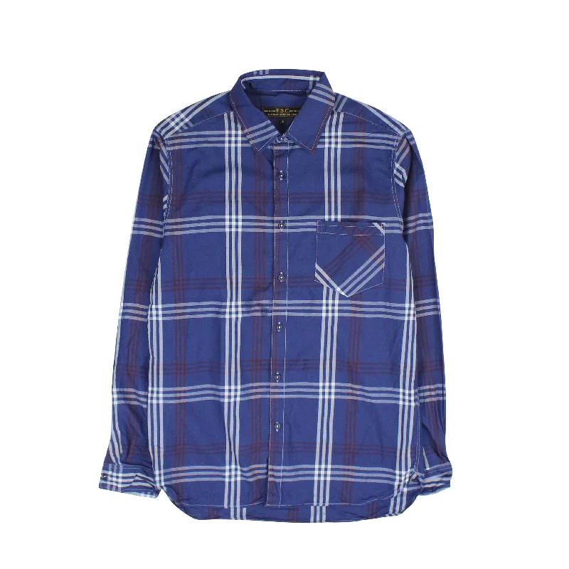 Dark Blue Checkered Shirt