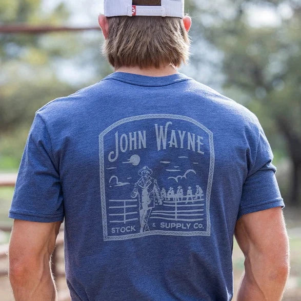 Hooey Men's John Wayne Graphic Pocket Tee in Navy