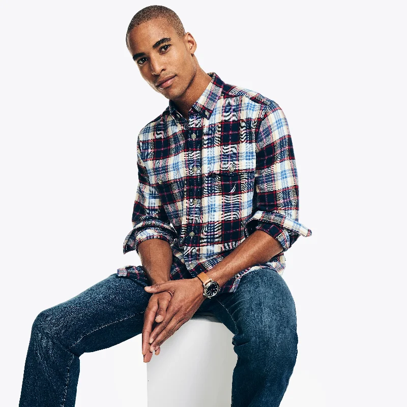 Nautica Mens Sustainably Crafted Flannel Plaid Shirt