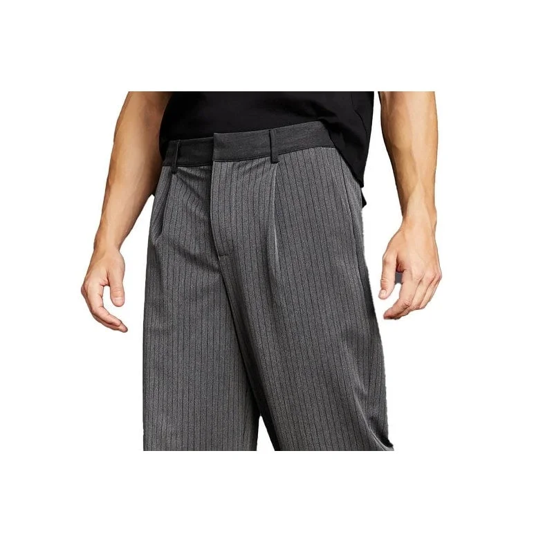 Royalty By Maluma Mens Pinstripe Pleat Front Trouser Pants Gray Size 24