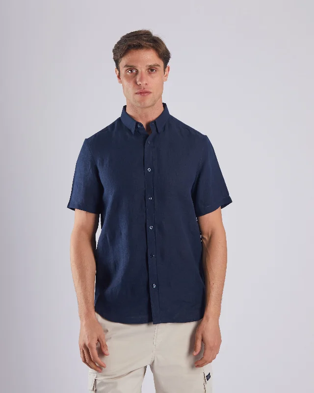 Leslie SS Linen Shirt Sail Navy