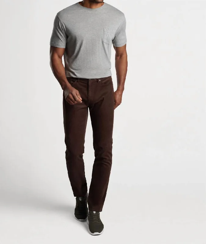 Superior Soft Corduroy Five-Pocket Trouser In Espresso