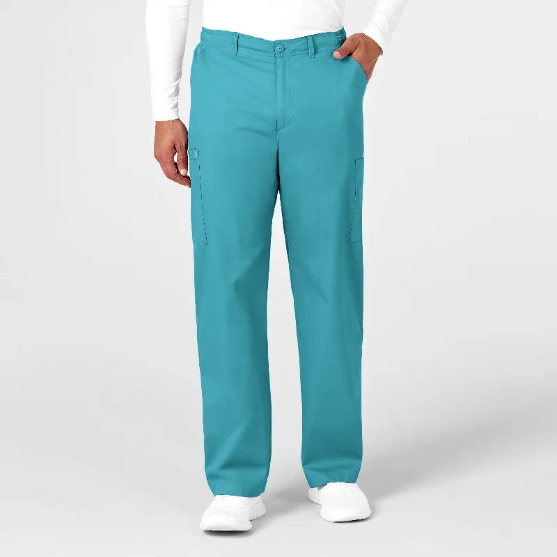 WonderWORK Men's Cargo Scrub Pant - Teal Blue