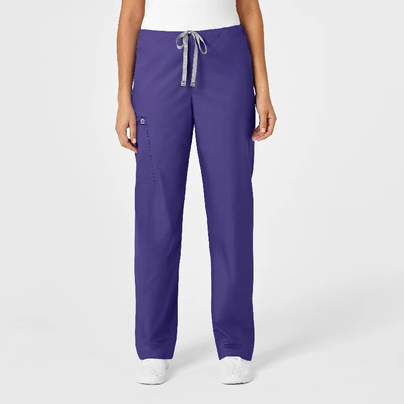 WonderWORK Unisex Drawstring Cargo Scrub Pant - Grape